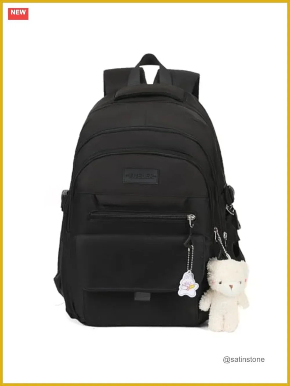 Water-Resistant Backpack with Pockets and Accessories for School Travel